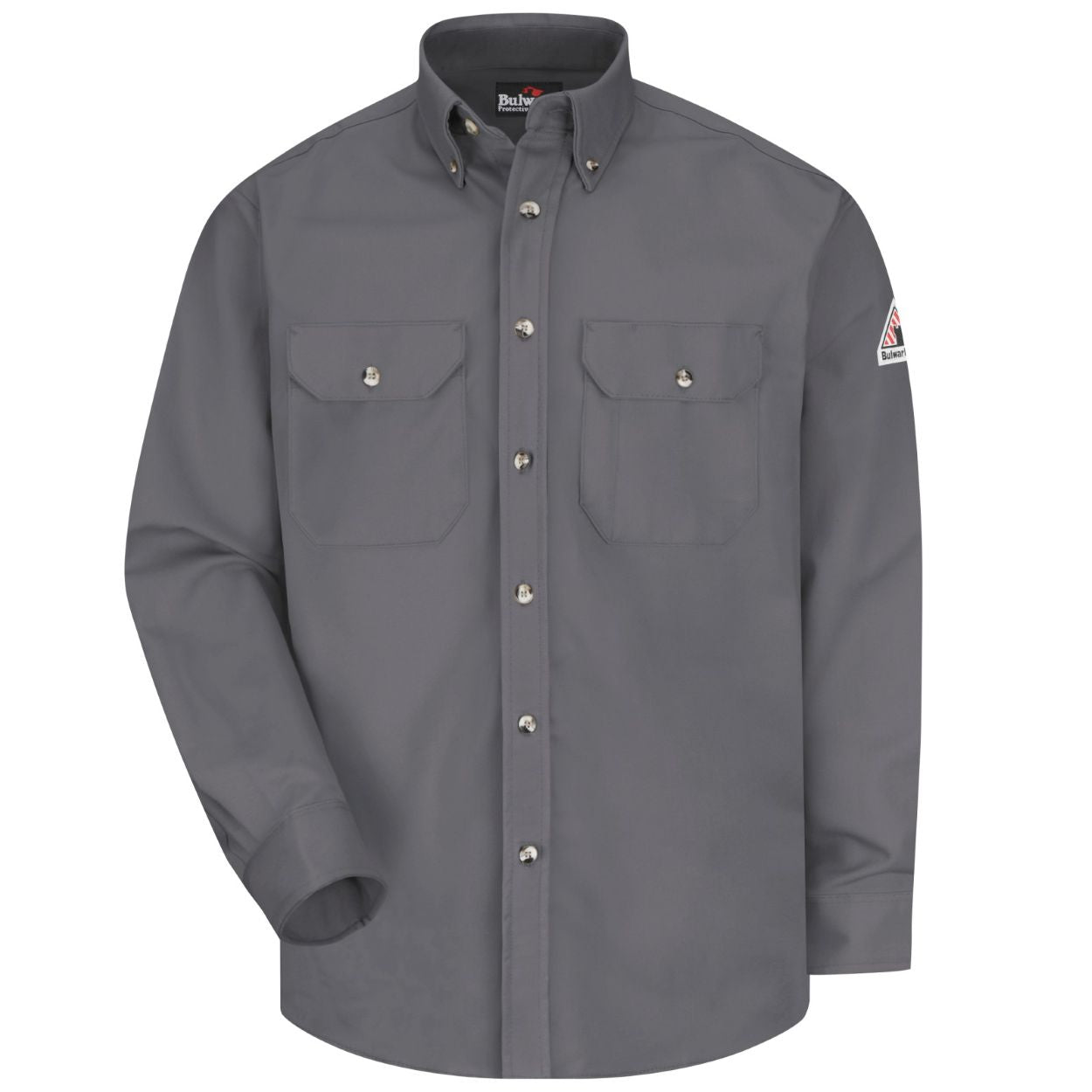 Grey work shirt on a white background