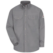 Silver grey work shirt on a white background