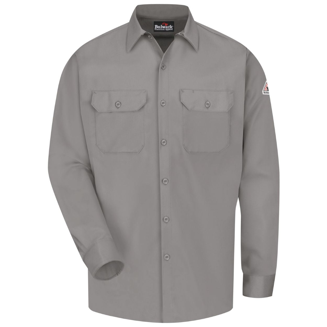 Grey work shirt on a white background
