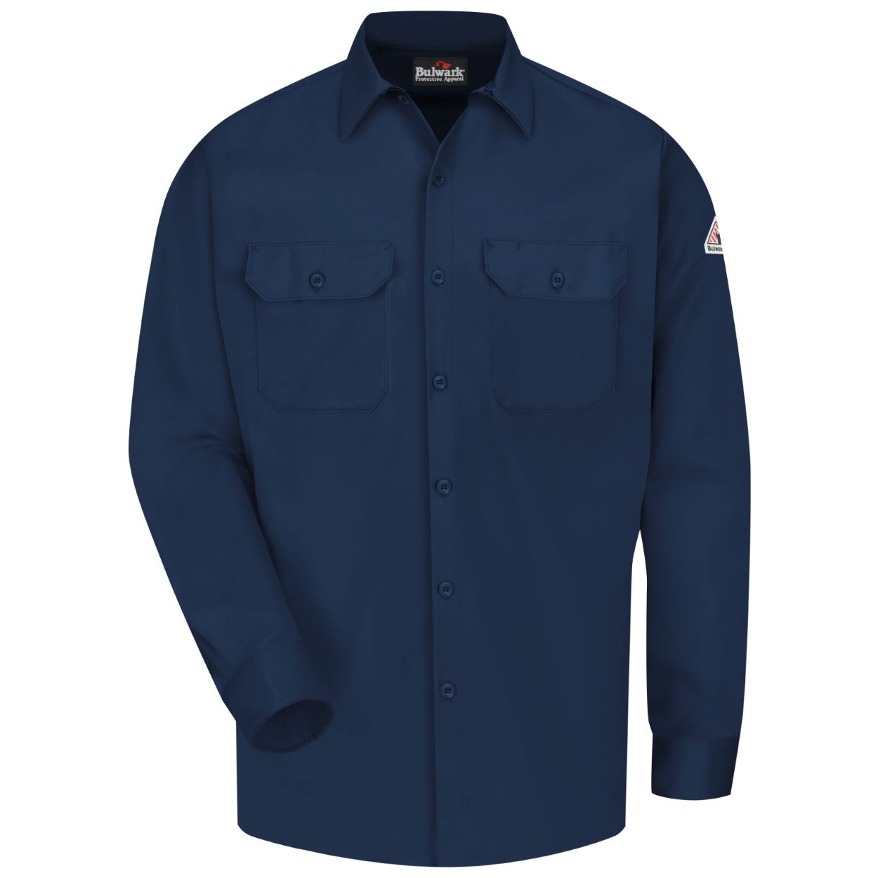 Navy work shirt on a white background