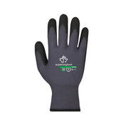 Dark Grey/black safety glove on a white background
