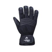 Black winter glove on a white background