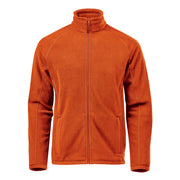 Rust orange polar jacket on a white background