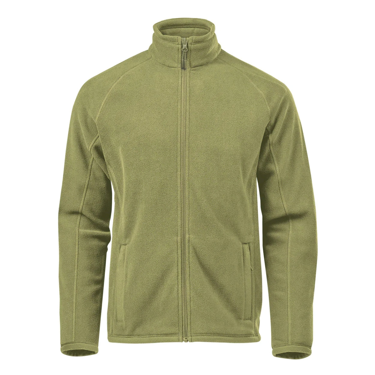 Sage green polar jacket on a white background