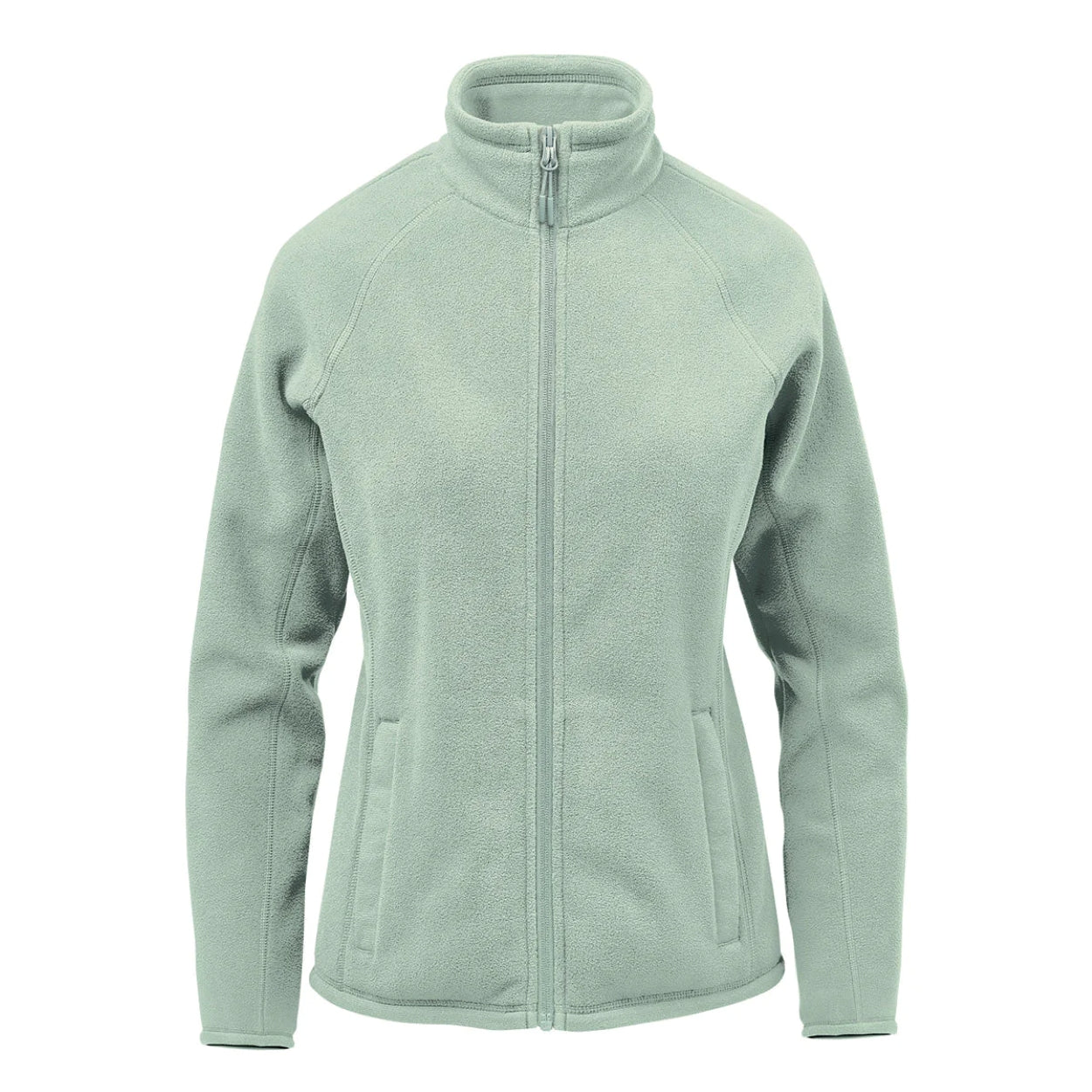 Ice blue polar jacket on a white background