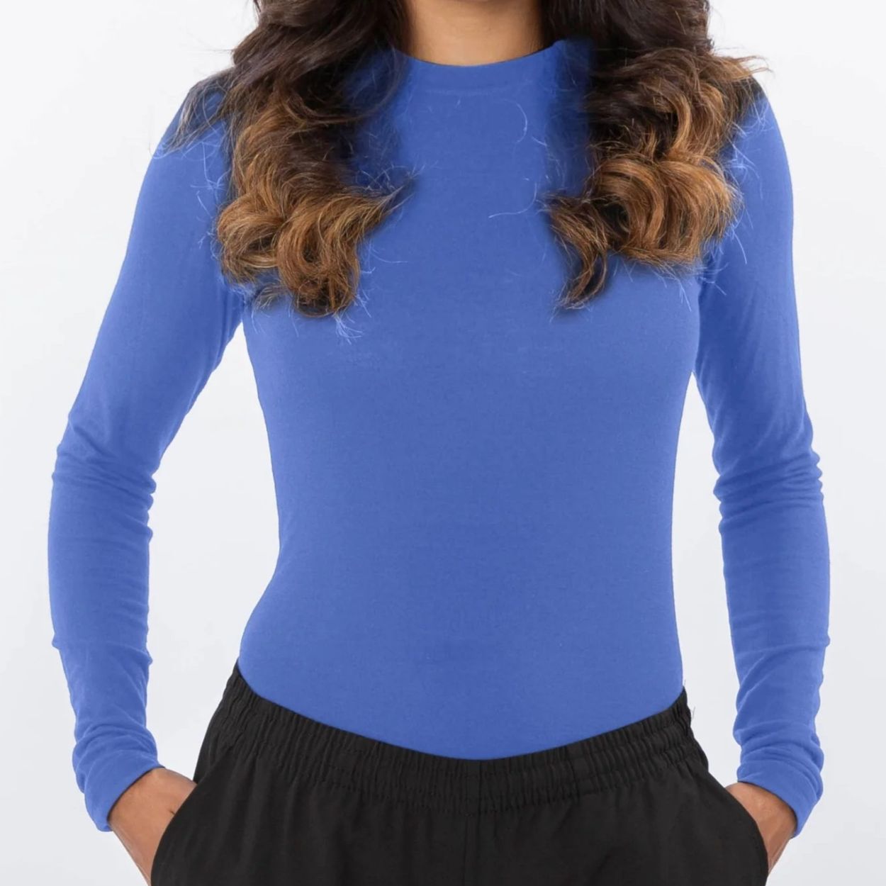 Ceil blue underscrub on a white background