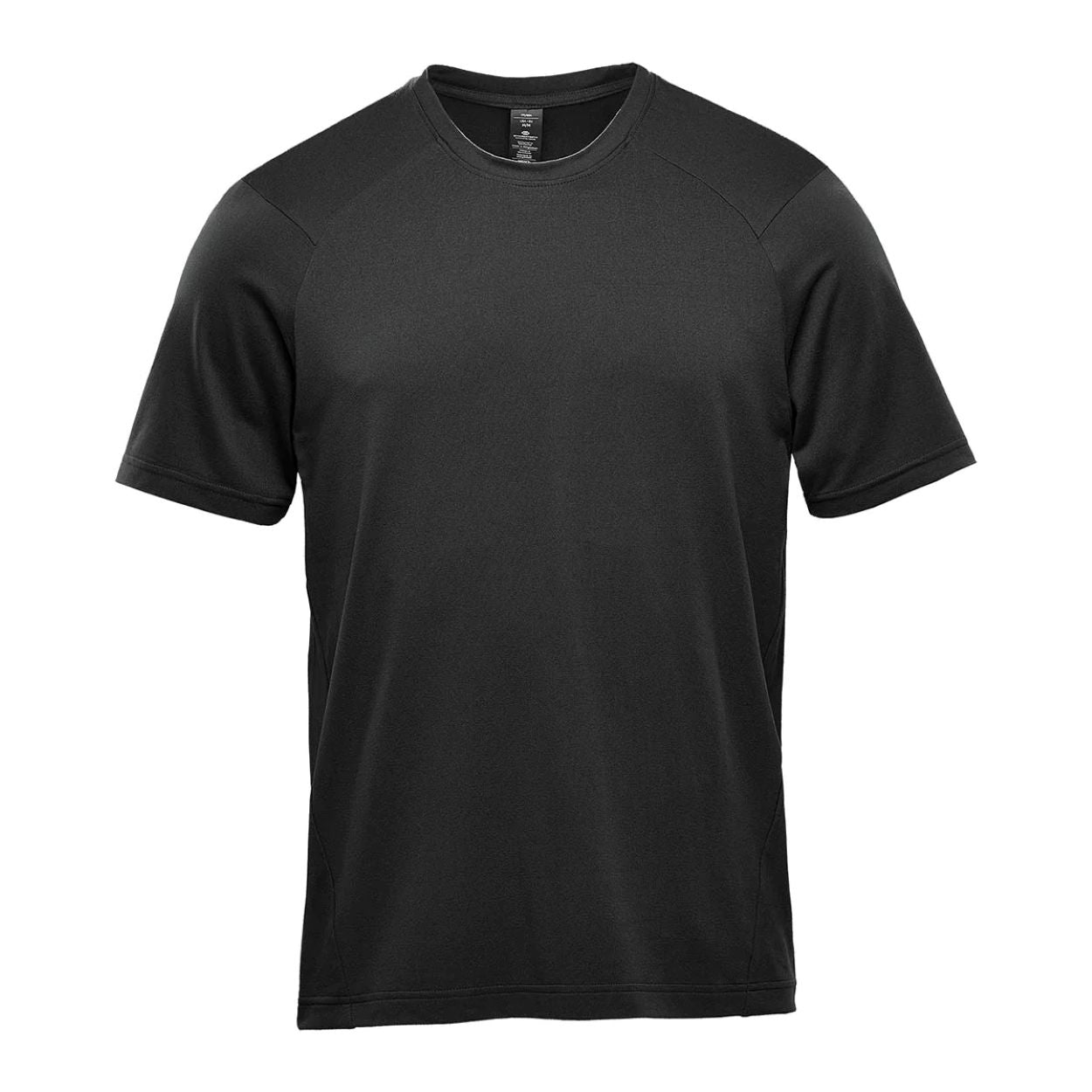 Black t-shirt on a white background