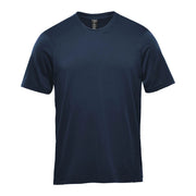 Navy blue t-shirt on a white background