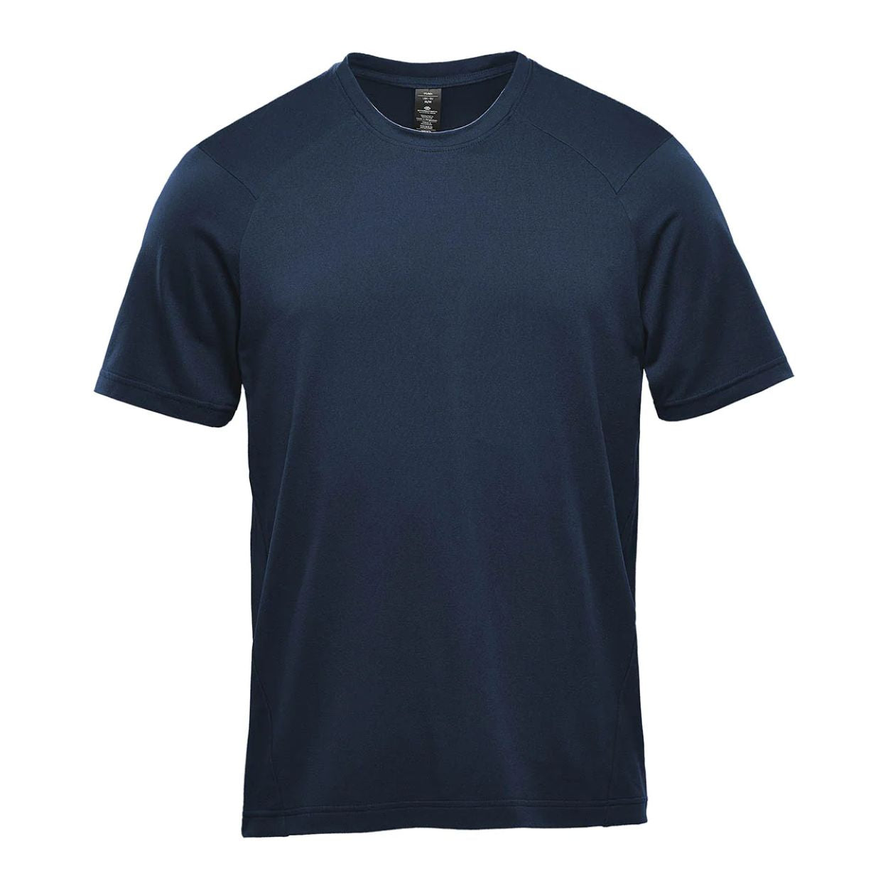 Navy blue t-shirt on a white background