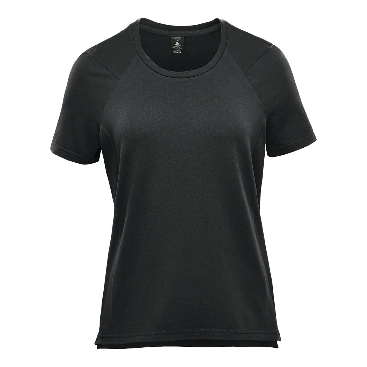 Black t-shirt on a white background