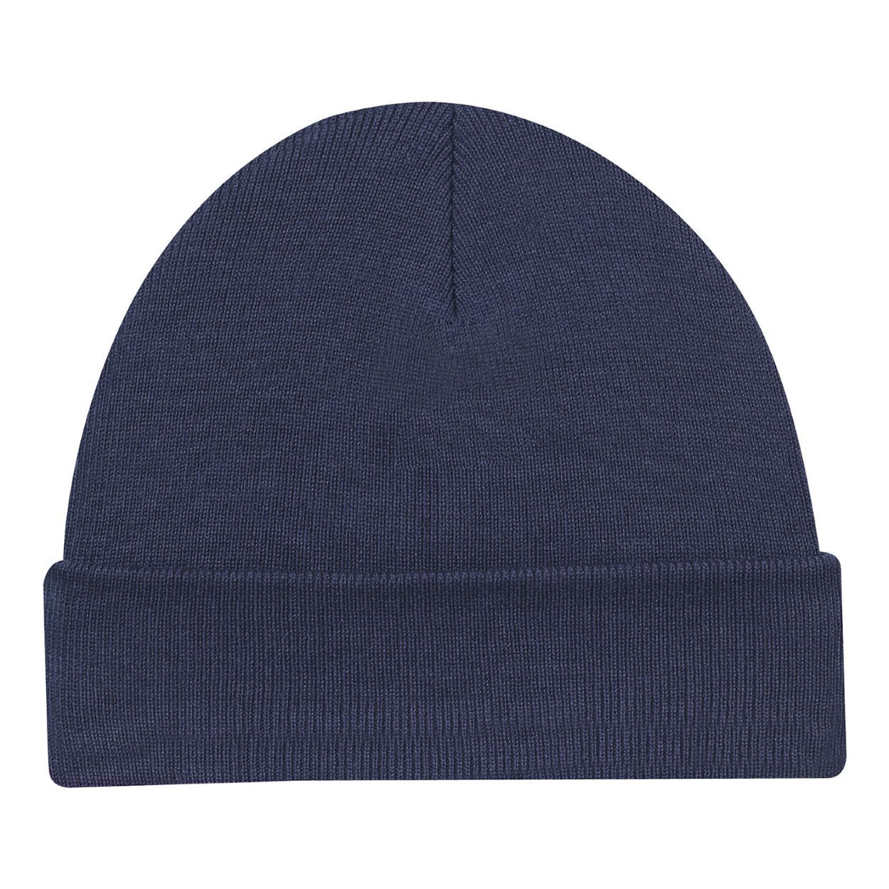 Navy tuque on a white background