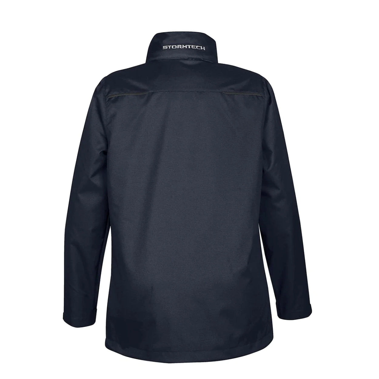 Navy hybrid coat on a white background