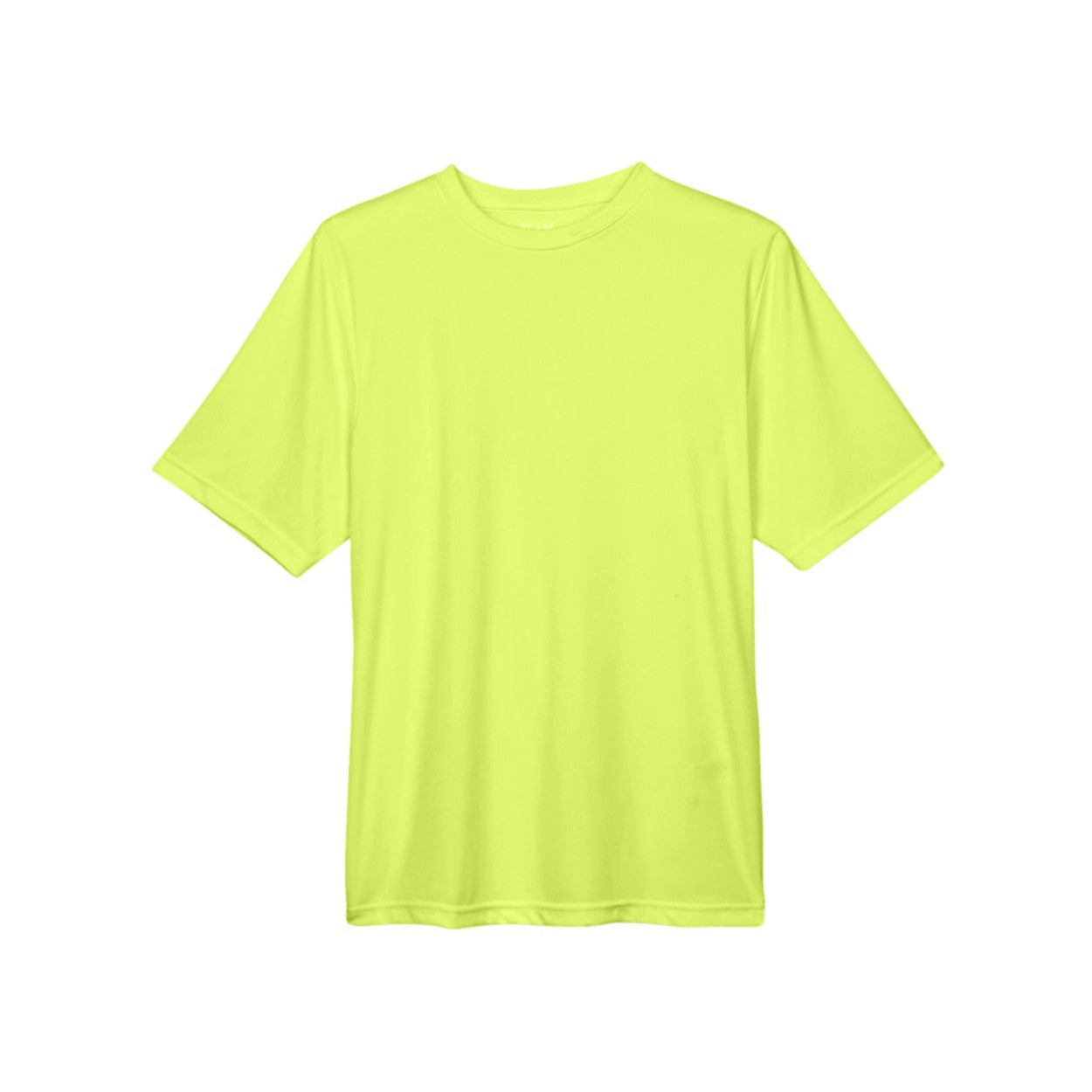 Safety yellow t-shirt on a white background