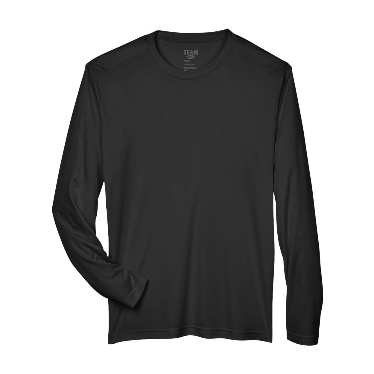 Black t-shirt on a white background