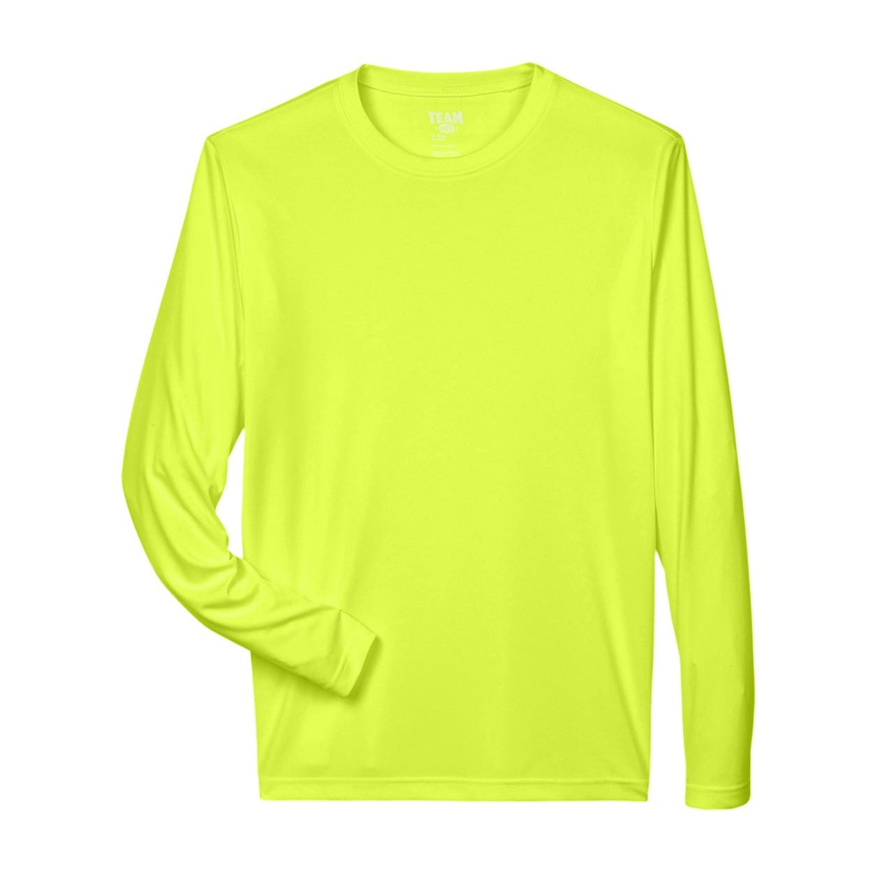 Safety yellow t-shirt on a white background