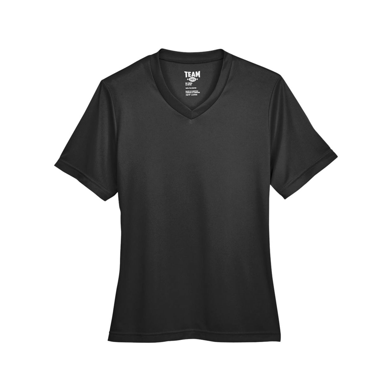Black t-shirt on a white background