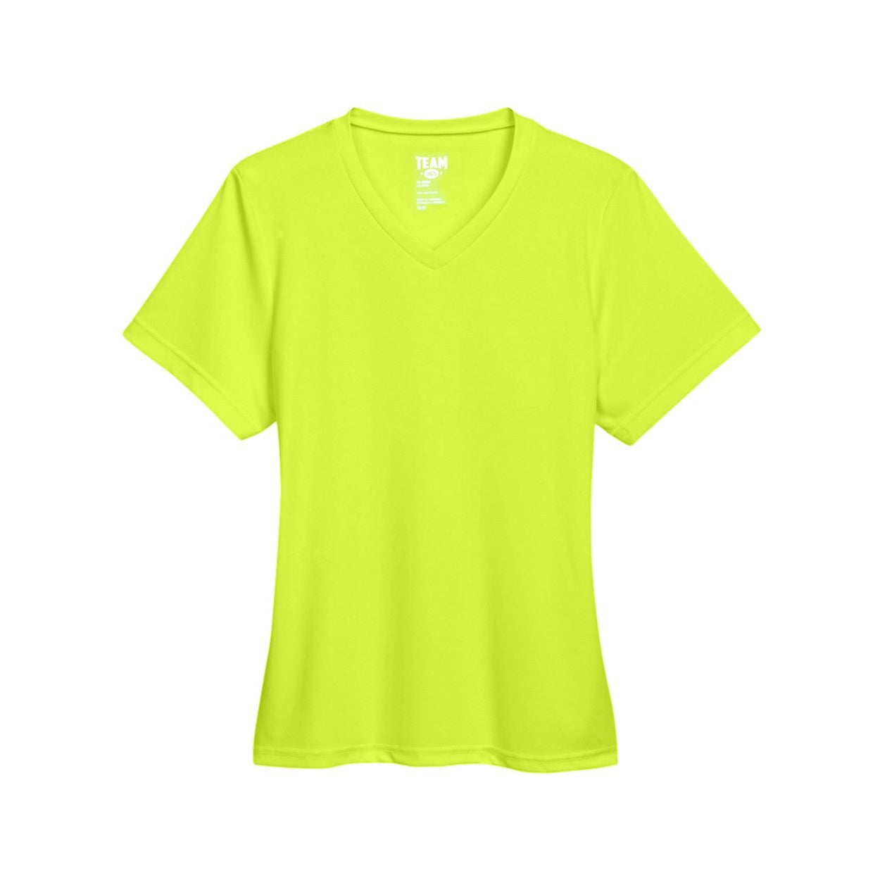 Safety yellow t-shirt on a white background