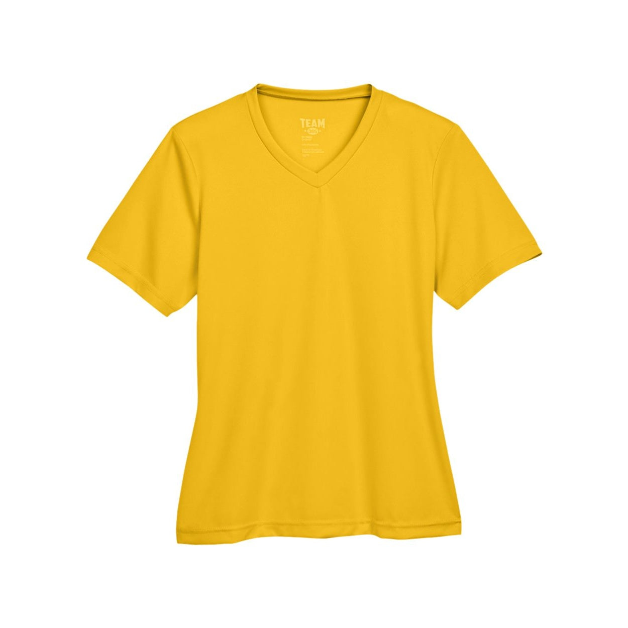 Sport athletic gold t-shirt on a white background