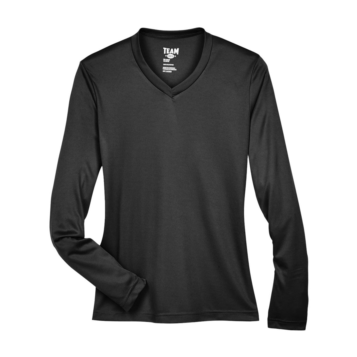 Black t-shirt on a white background