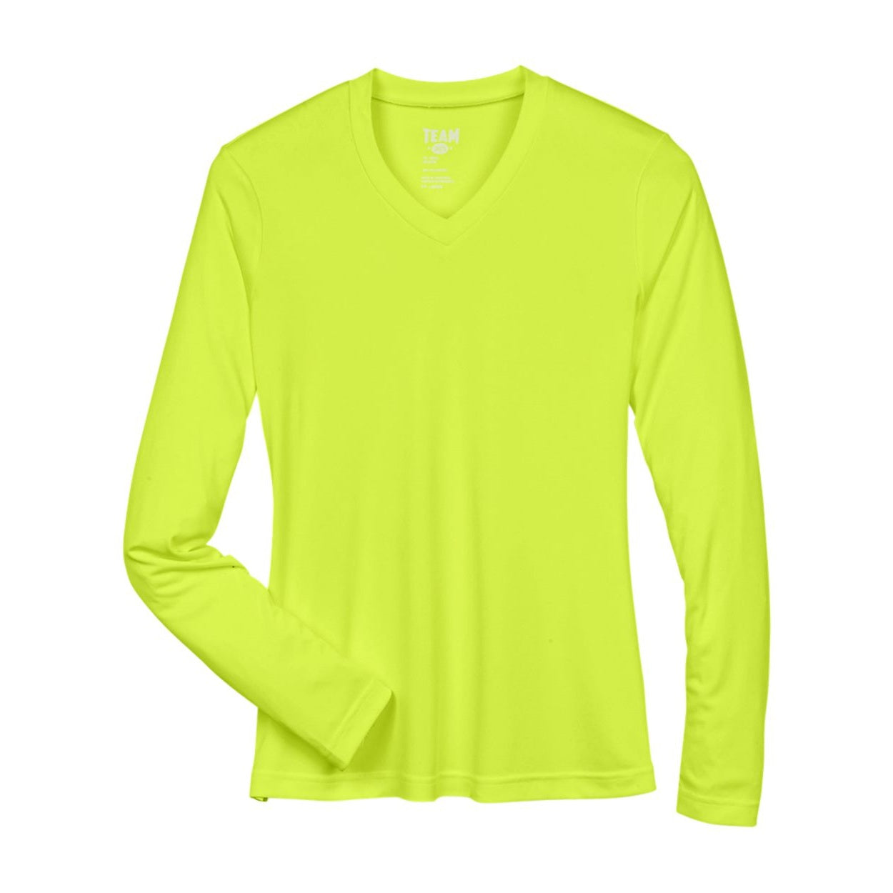 Safety yellow t-shirt on a white background