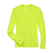 Safety yellow t-shirt on a white background