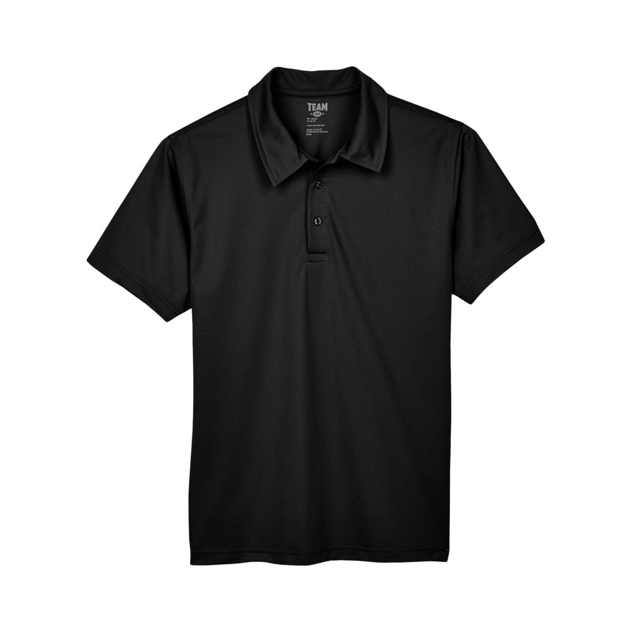 Black polo shirt on a white background