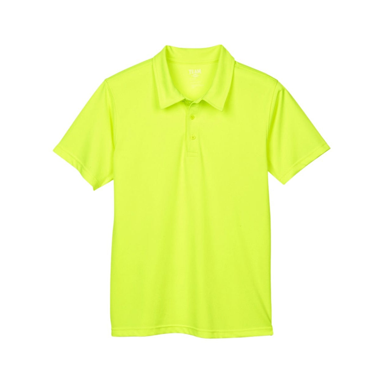 Safety yellow polo shirt on a white background