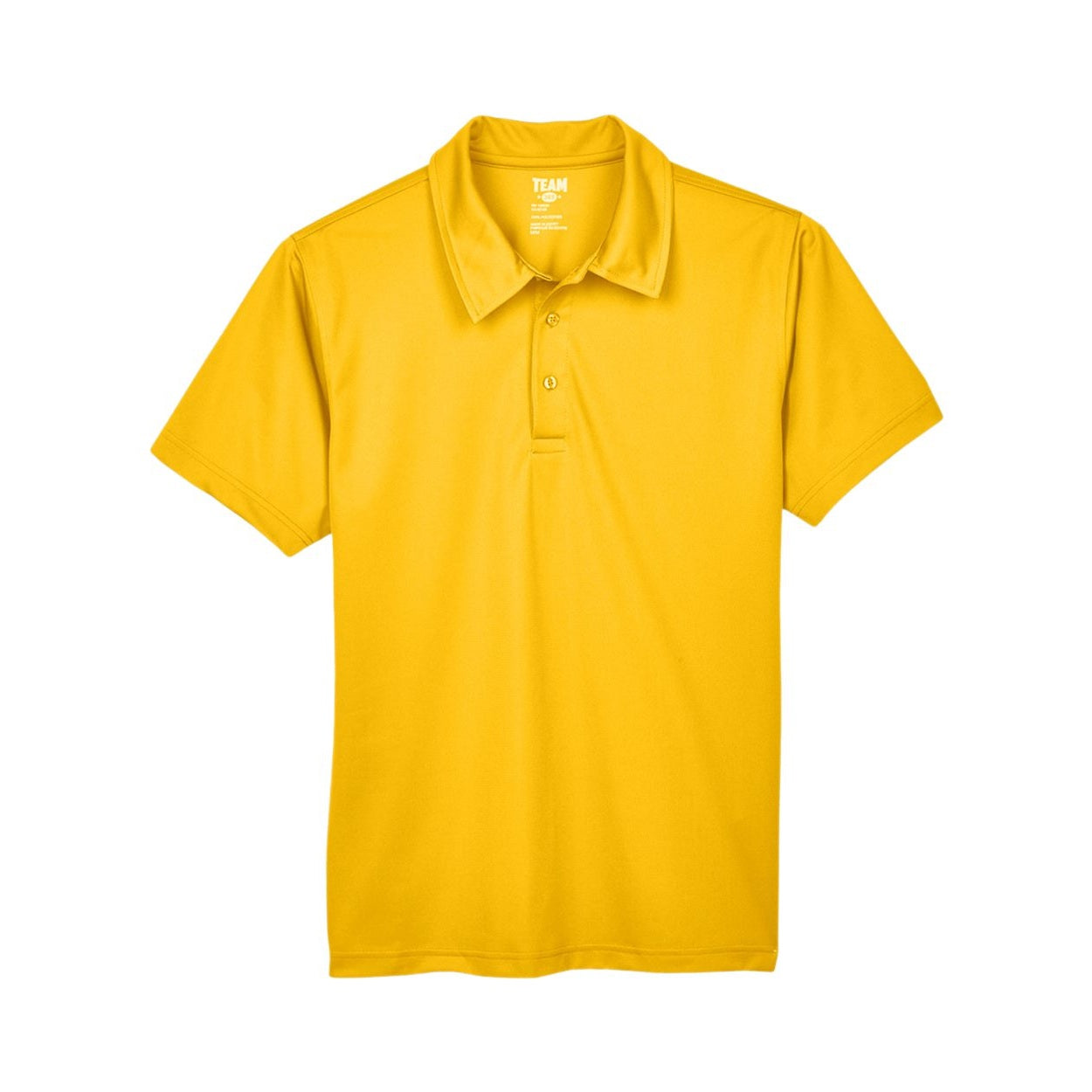 Sport athletic gold yellow polo shirt on a white background