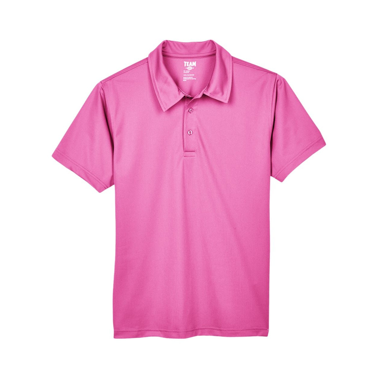 Sport charity pink polo shirt on a white background
