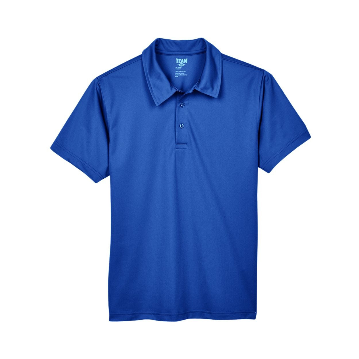 Sport royal blue polo shirt on a white background