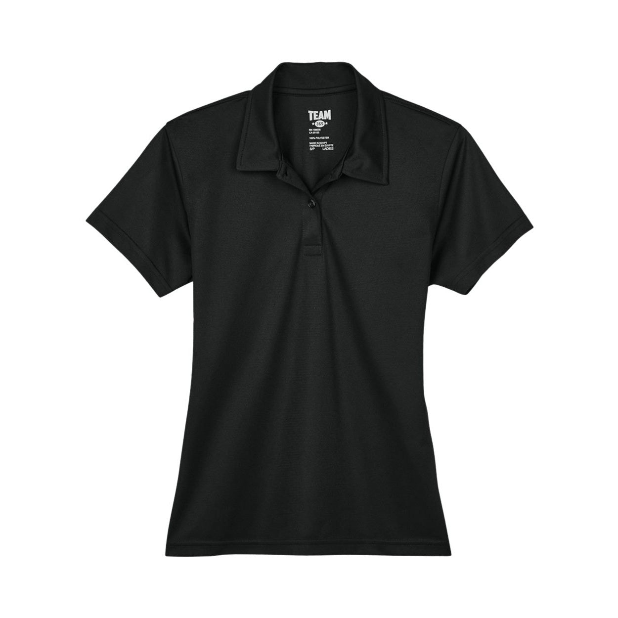 Black polo shirt on a white background