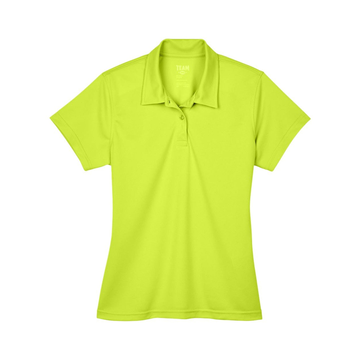 Safety yellow polo shirt on a white background