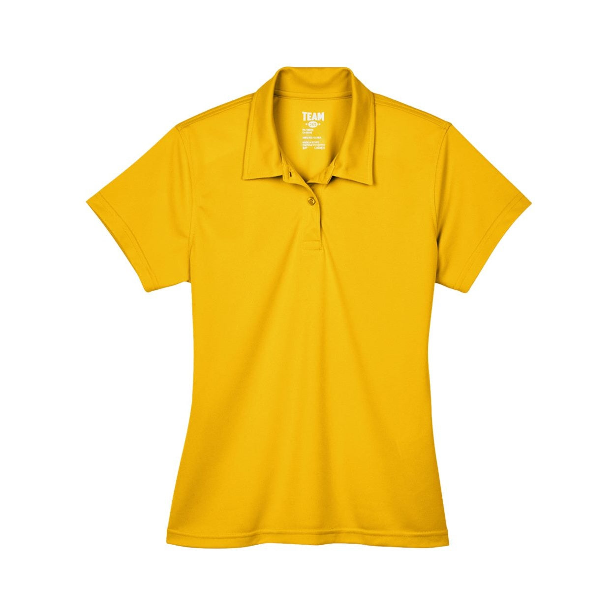 Sport athletic gold yellow polo shirt on a white background