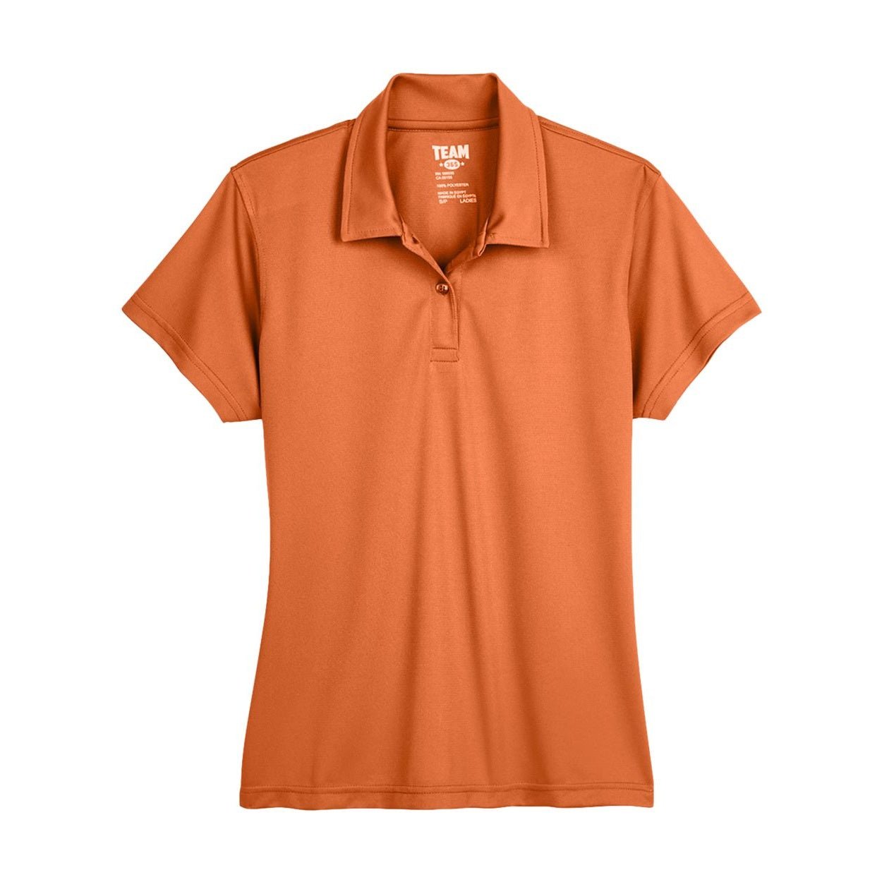 Sport burnt orange polo shirt on a white background
