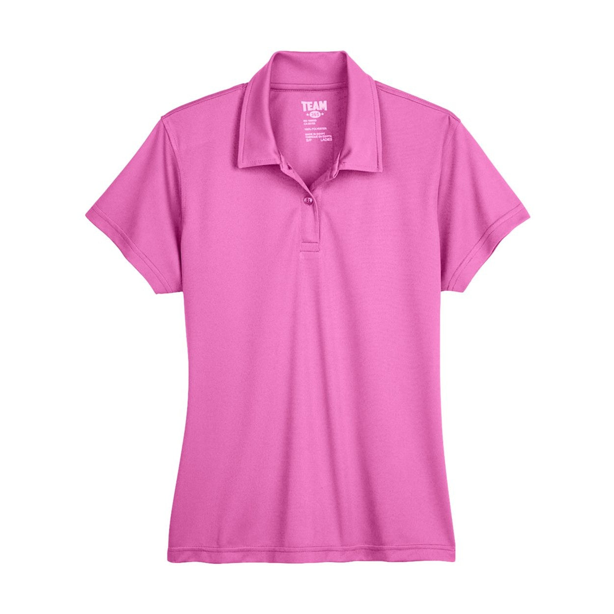Sport charity pink polo shirt on a white background