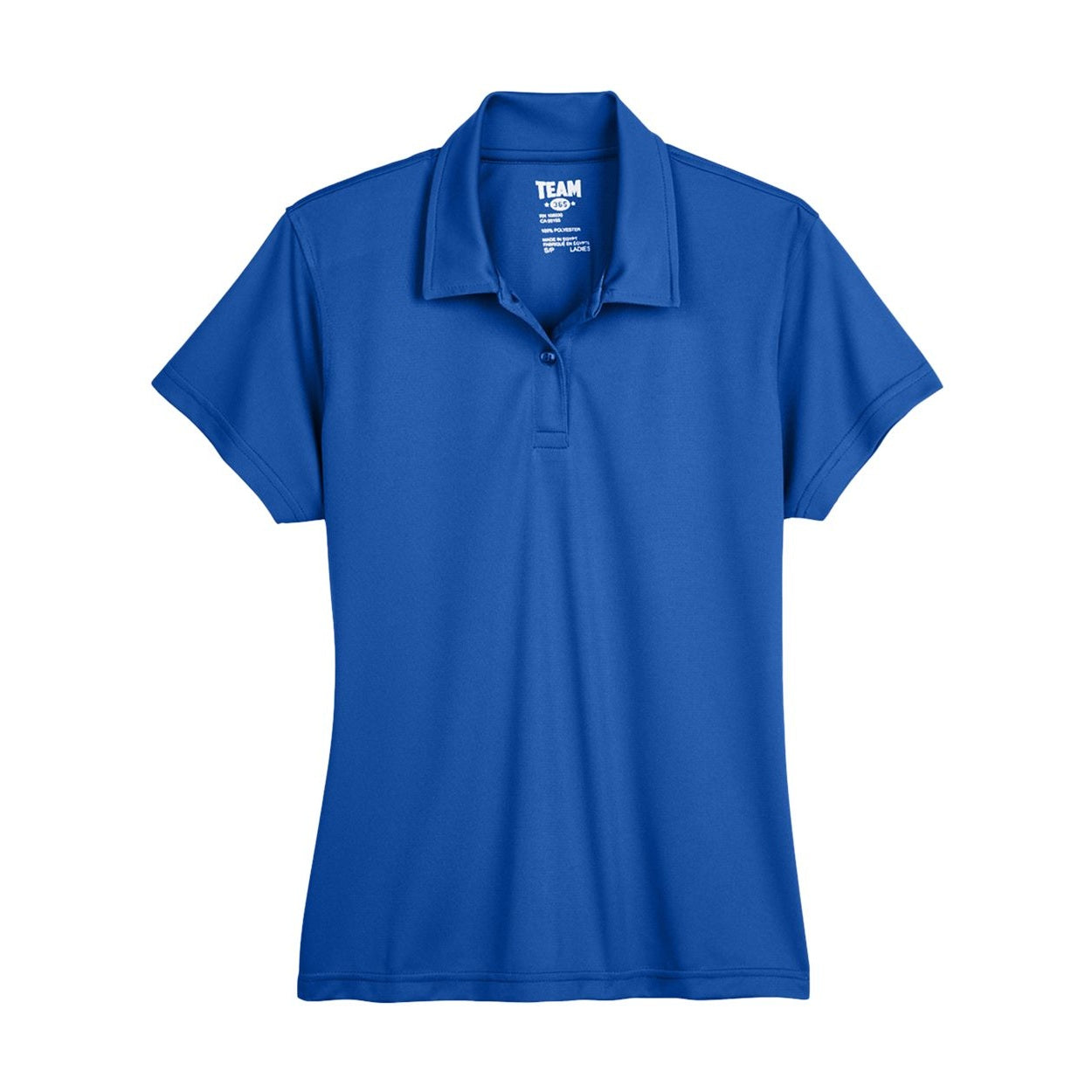 Sport royal blue polo shirt on a white background