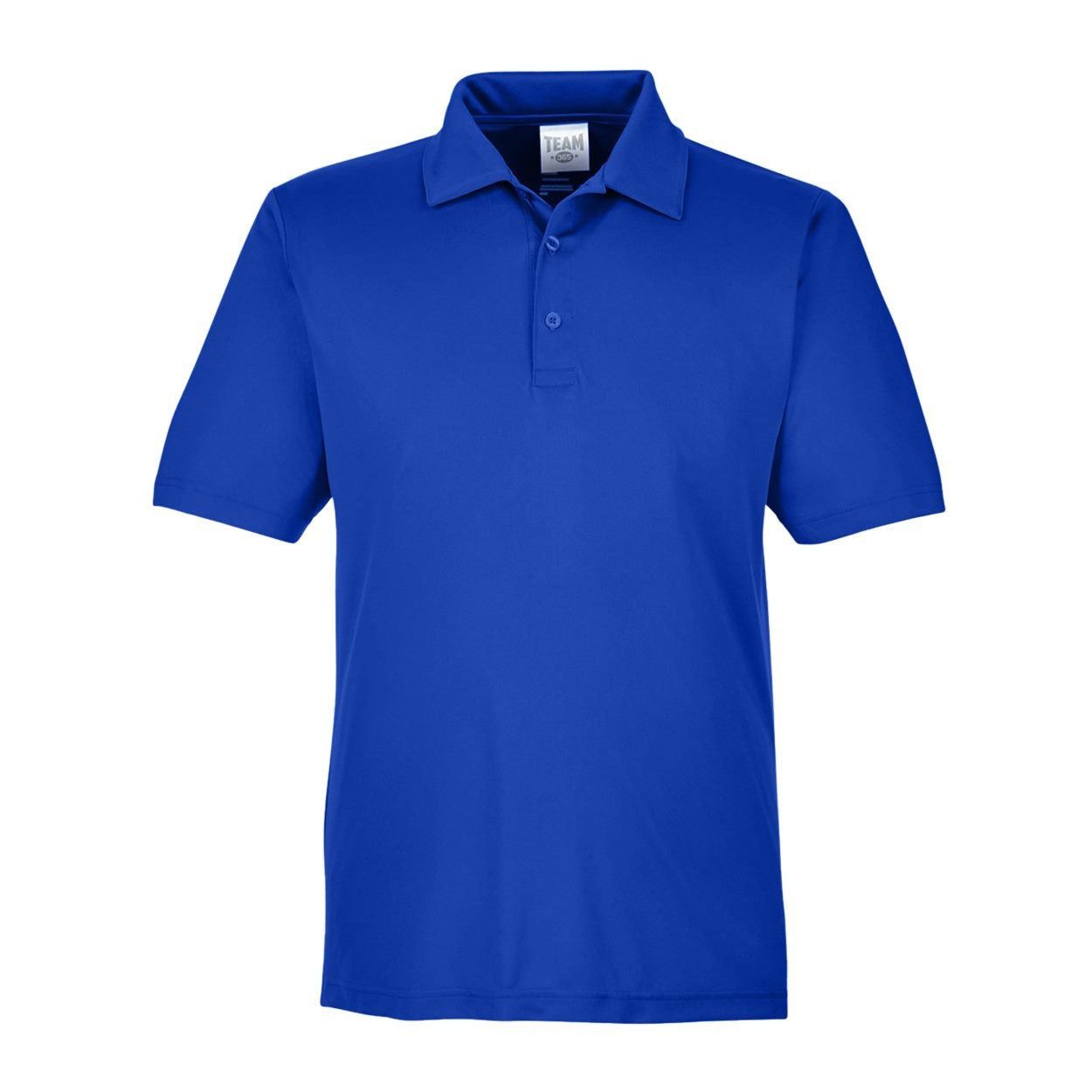 Sport royal blue polo shirt on a white background