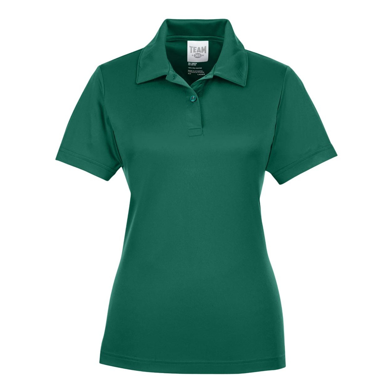 Sport forest green polo shirt on a white background