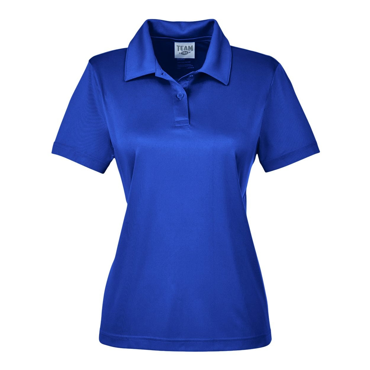 Sport royal blue polo shirt on a white background