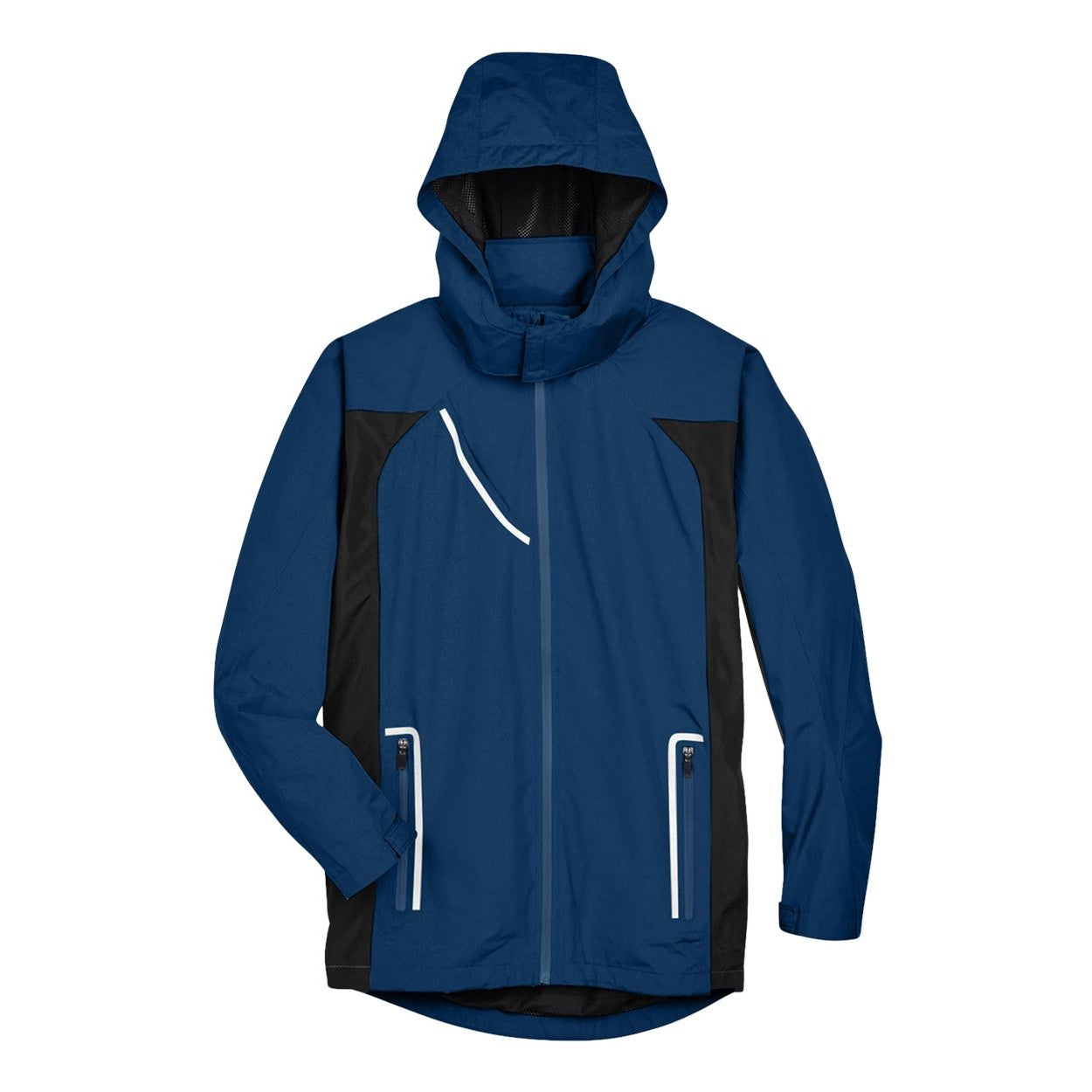 Sport dark navy rain jacket on a white background