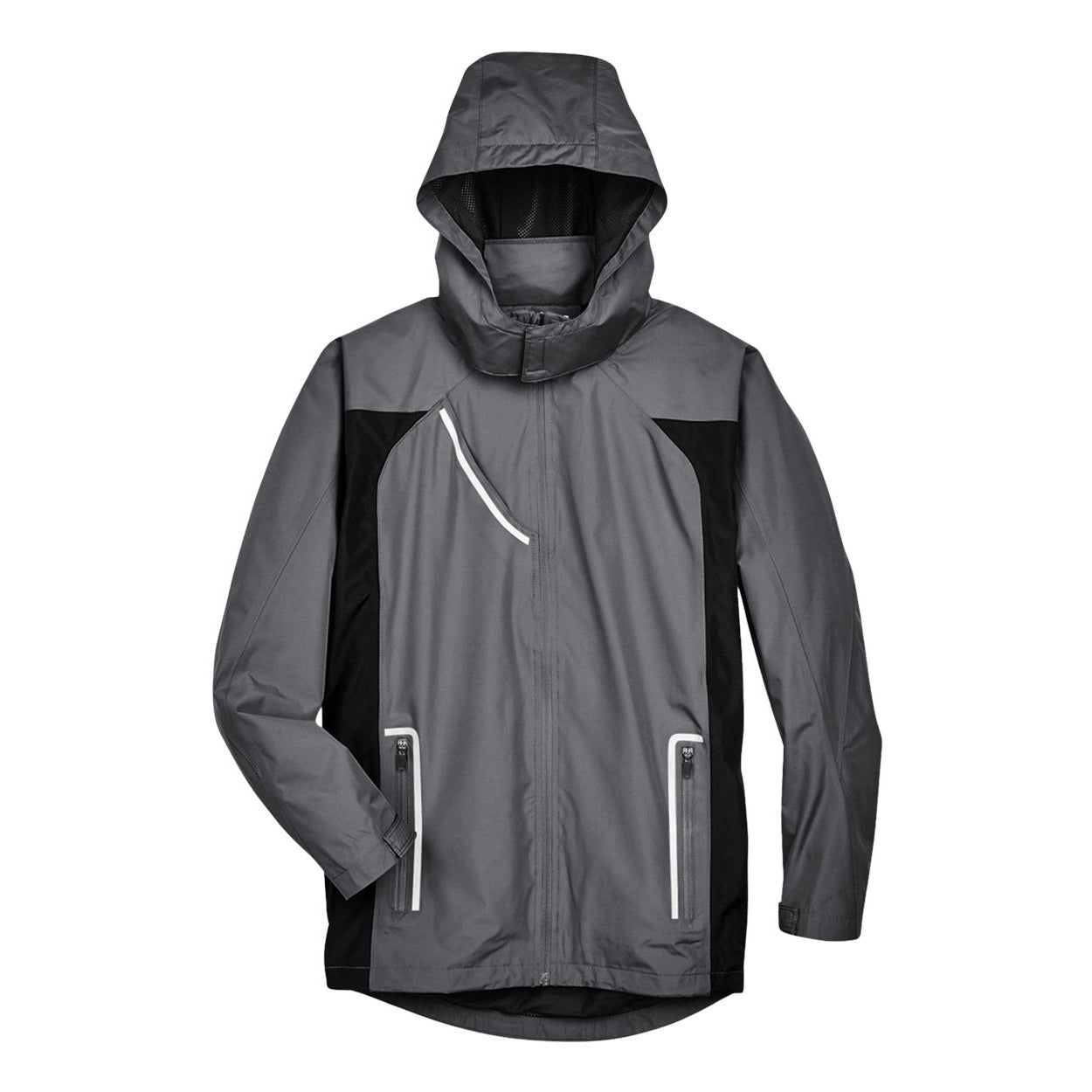 Sport graphite rain jacket on a white background