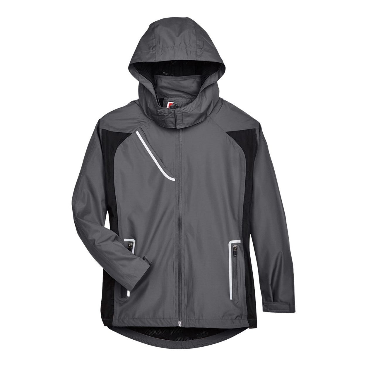 Sport graphite rain jacket on a white background