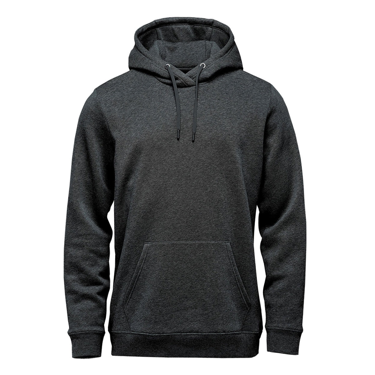 Charcoal heather sweater on a white background