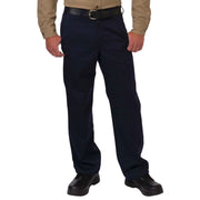 Navy work pants on a white background