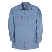 Blue work shirt on a white background