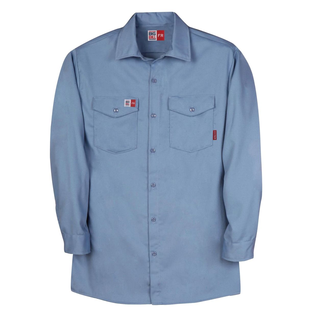 Blue work shirt on a white background
