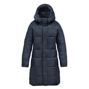 Midnight parka with hood on a white background