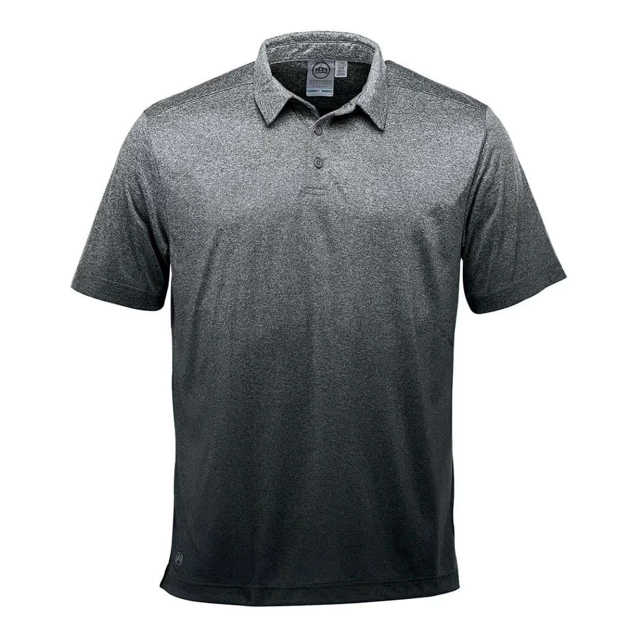 Carbon heather polo shirt on a white background