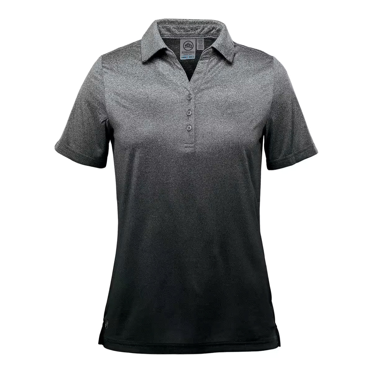 Carbon heather polo shirt on a white background