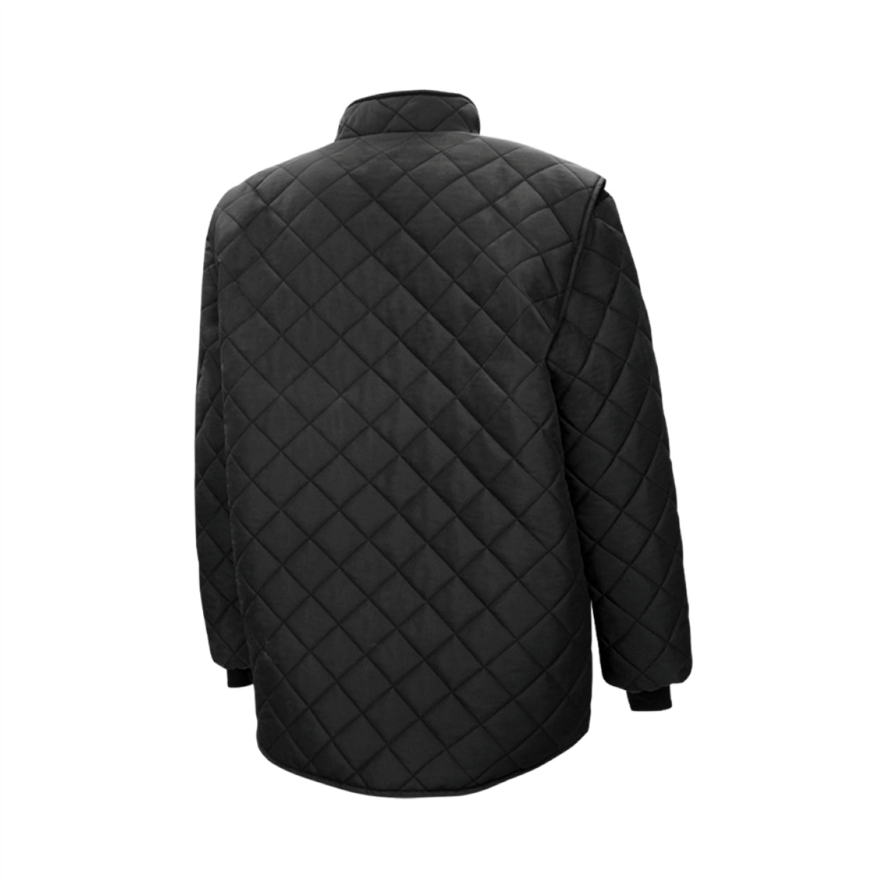 Black refrigeration jacket on a white background
